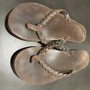 Rainbow Braided Sandals. Size Medium